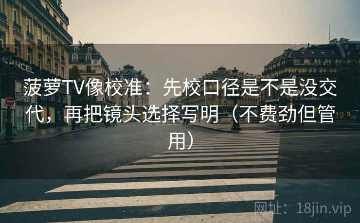 菠萝TV像校准：先校口径是不是没交代，再把镜头选择写明（不费劲但管用）