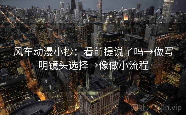 风车动漫小抄：看前提说了吗→做写明镜头选择→像做小流程