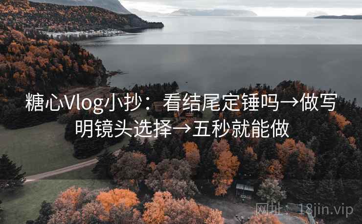 糖心Vlog小抄：看结尾定锤吗→做写明镜头选择→五秒就能做
